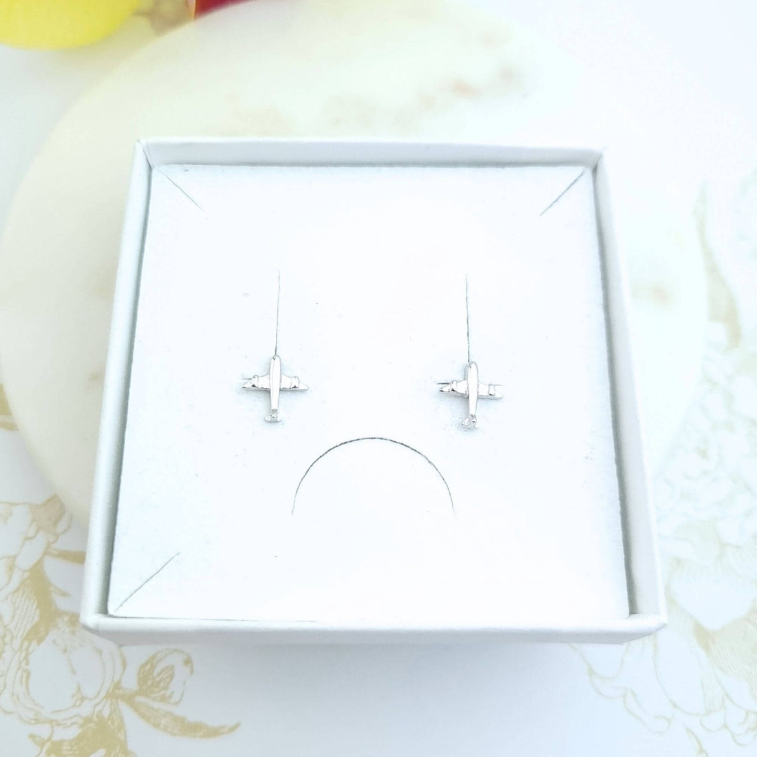 aeroplane stud earrings in sterling silver