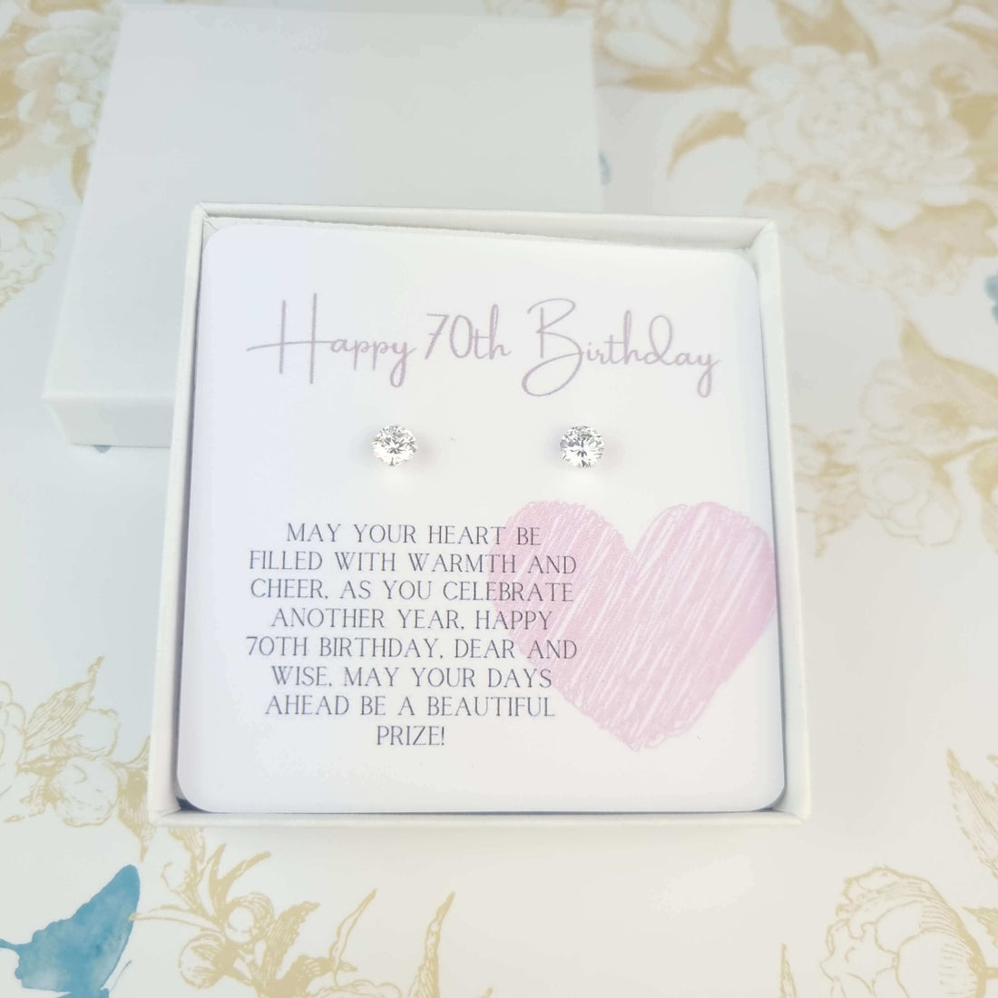 70th birthday stud earrings