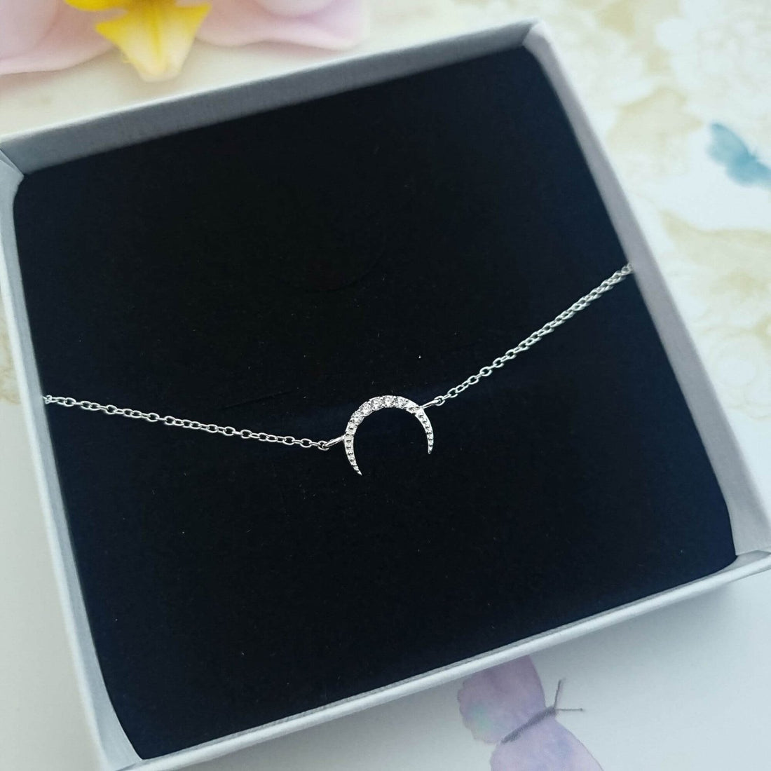 crescent moon sterling silver bracelet