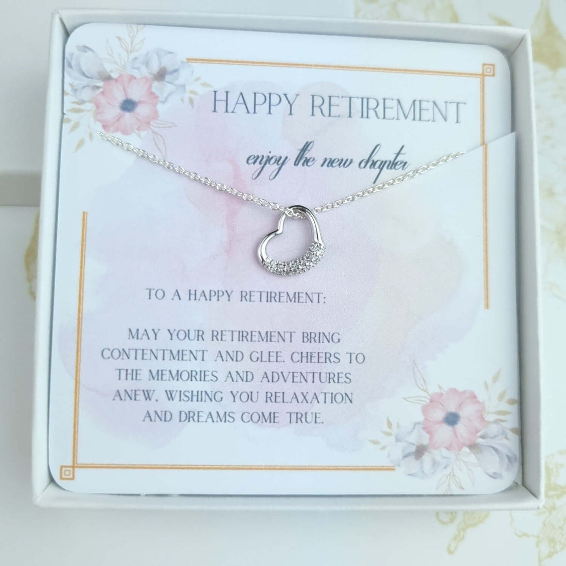 happy retirement necklace