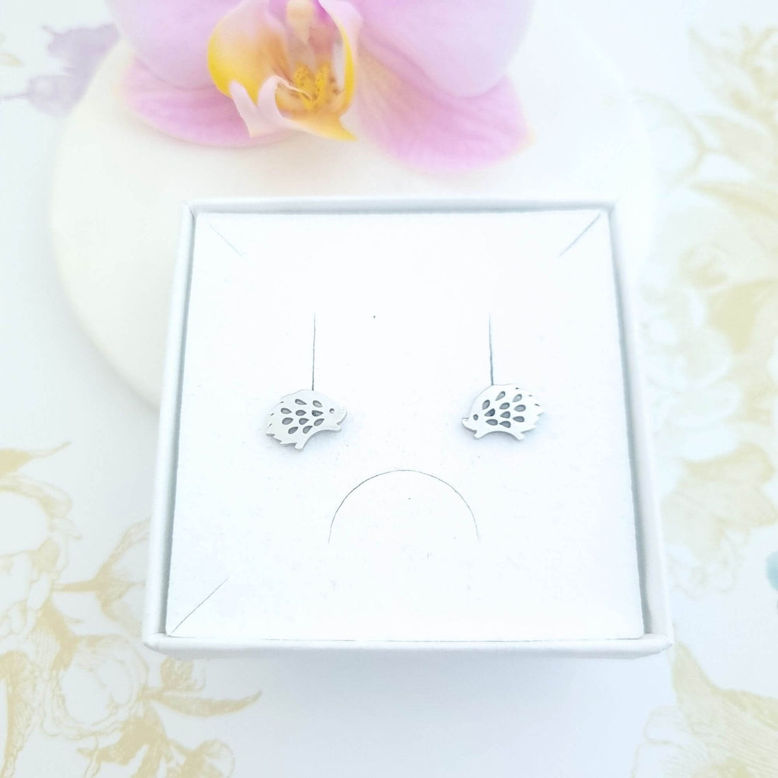 Hedgehog stud earrings