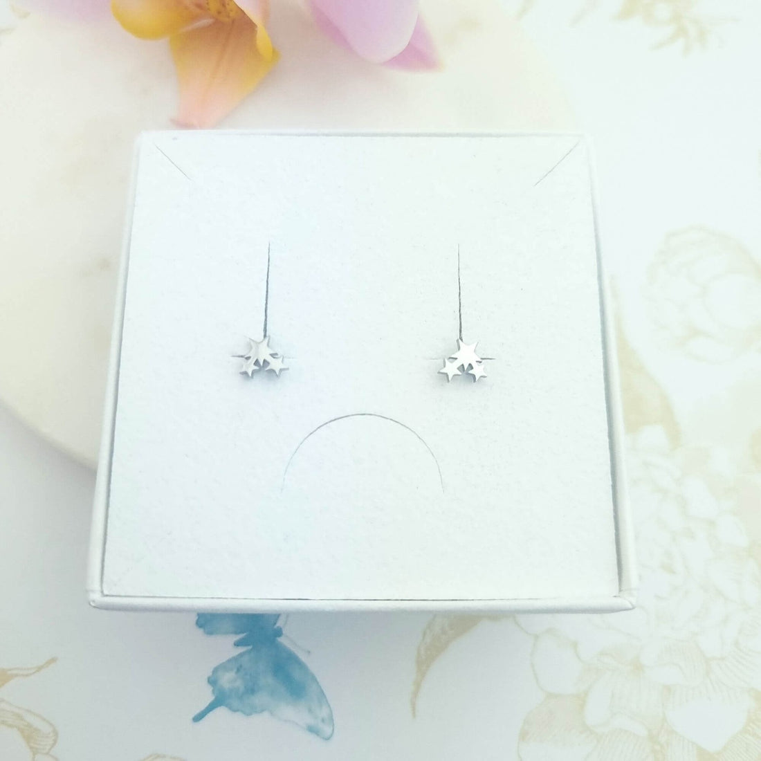 mini star trio stud earrings