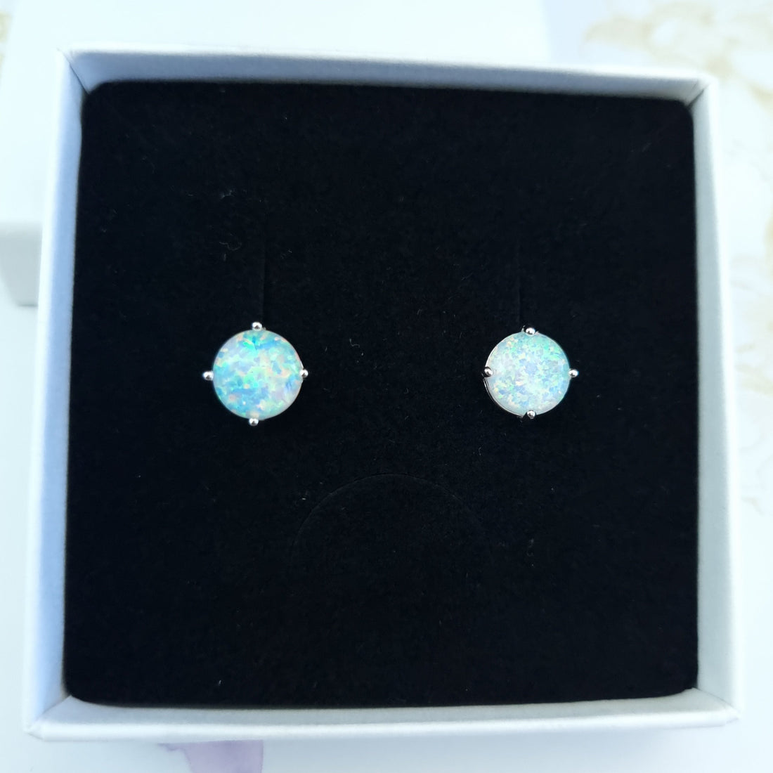 opal stud earrings