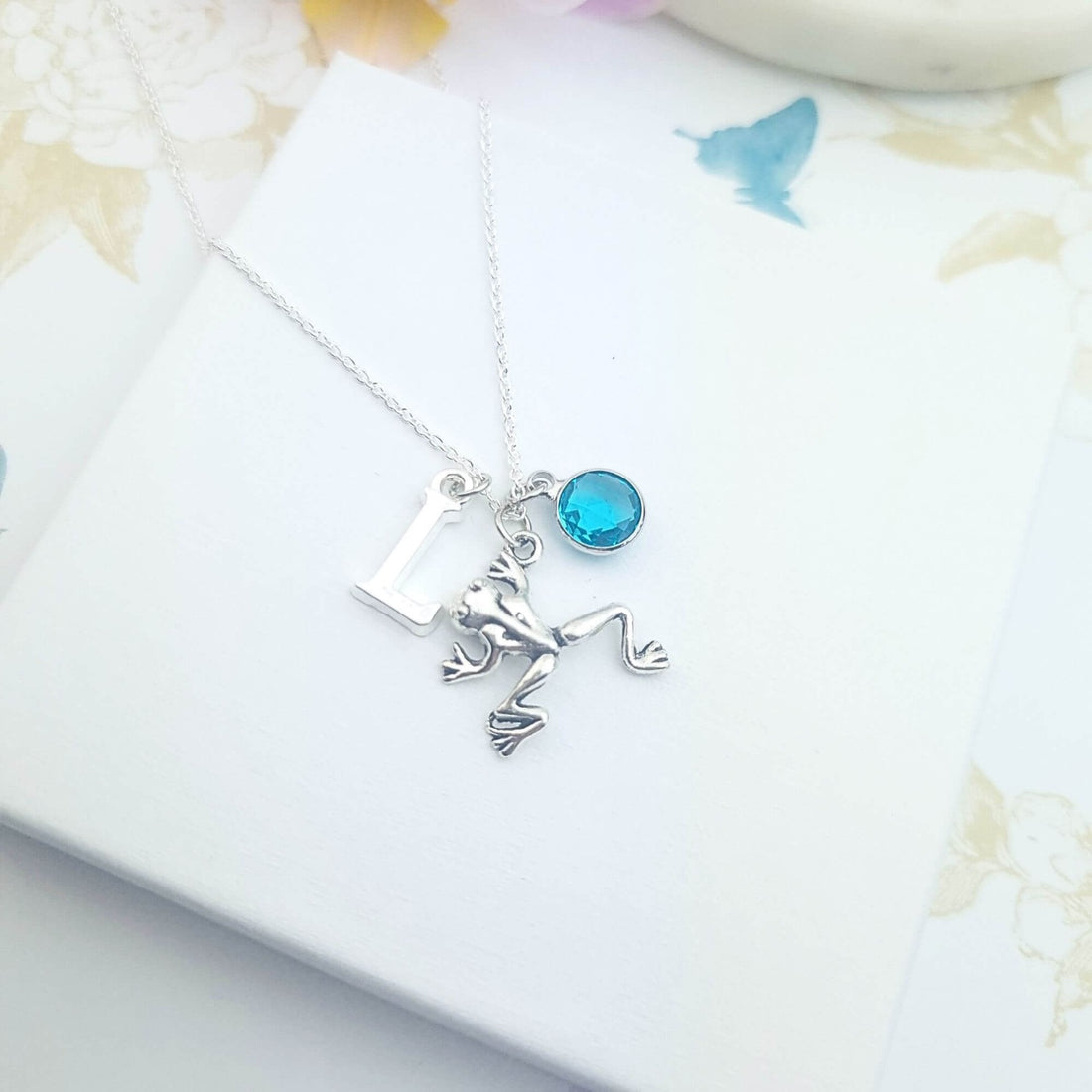 sterling silver personalised frog necklace