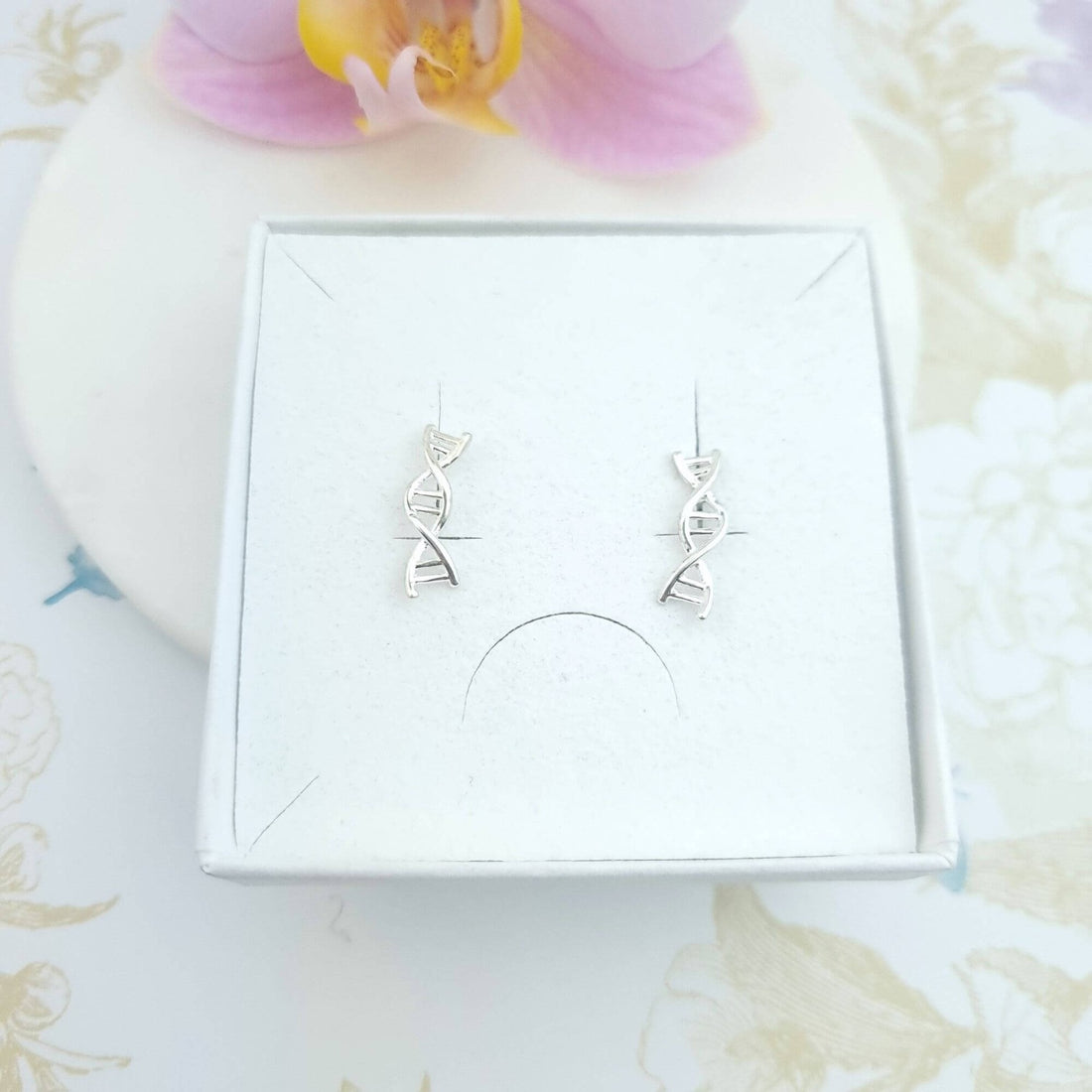 dna helix stud earrings