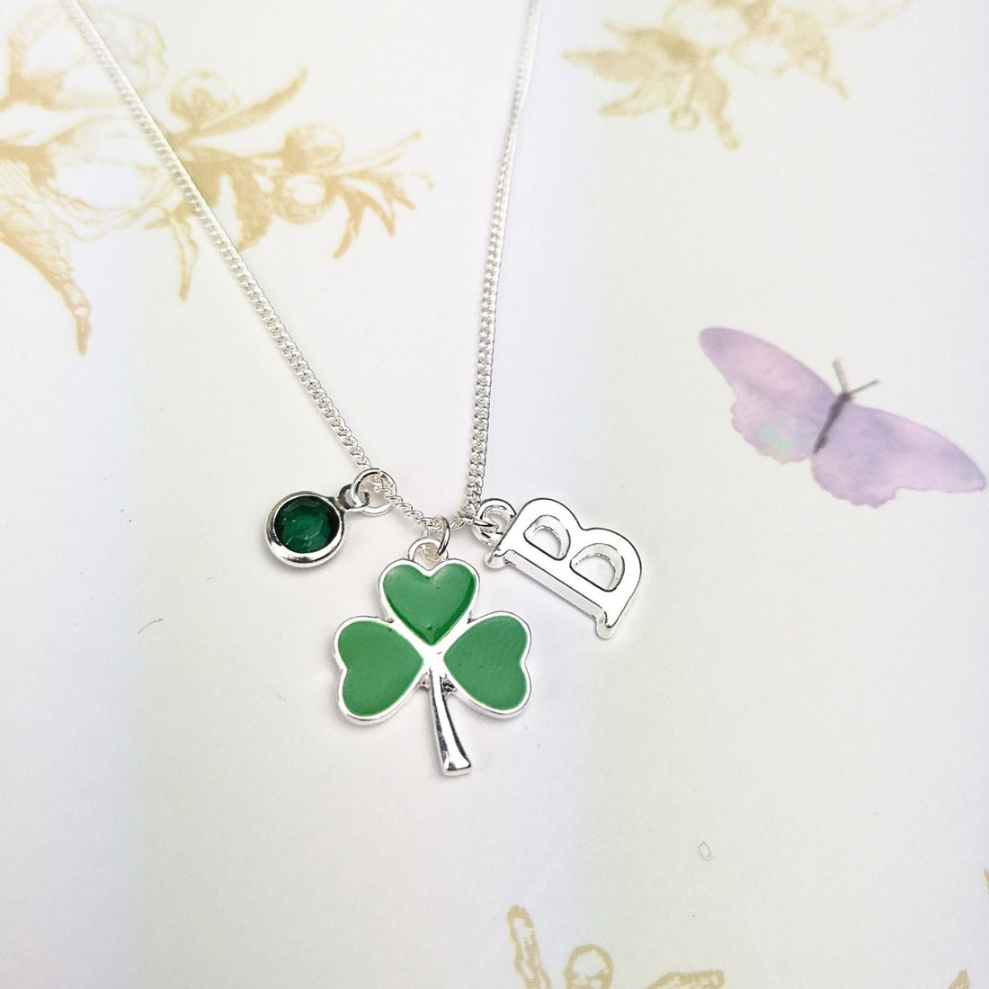 irish symbol shamrock sterling silver necklace