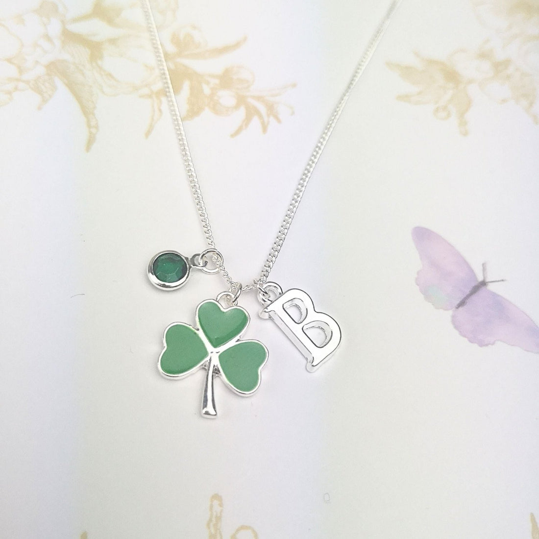 irish symbol shamrock sterling silver necklace