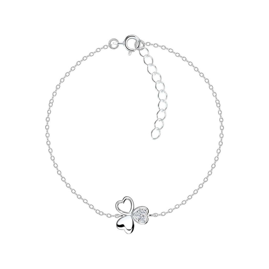 sterling silver shamrock bracelet in a gift box