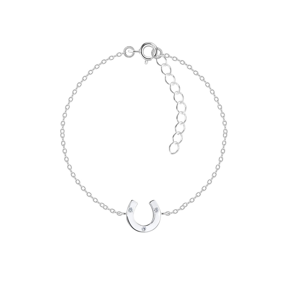 horseshoe sterling silver bracelet with extension