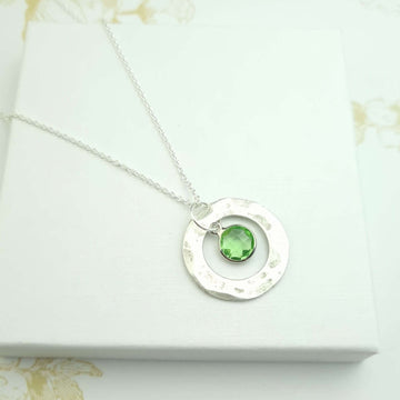 August birthstone necklace
