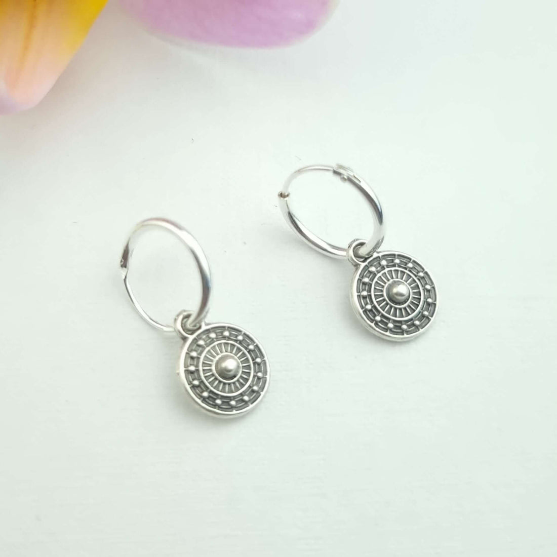 Boho huggie hoop earrings