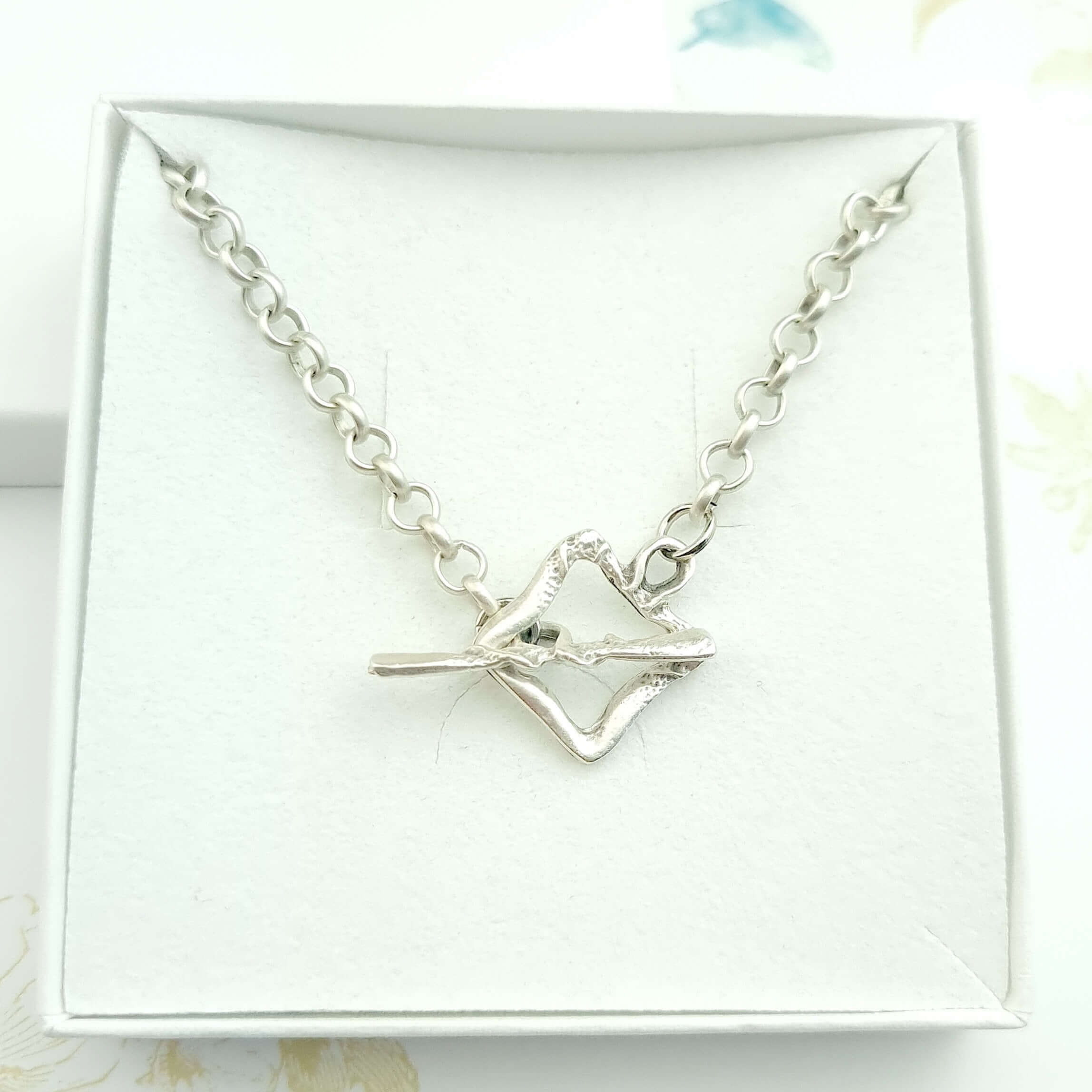 silver toggle necklace