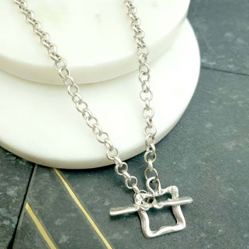 Chunky toggle necklace silver