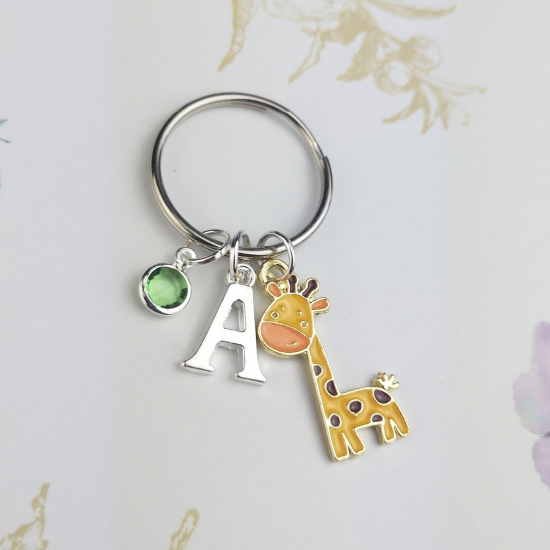 personalised giraffe gifts - keyring