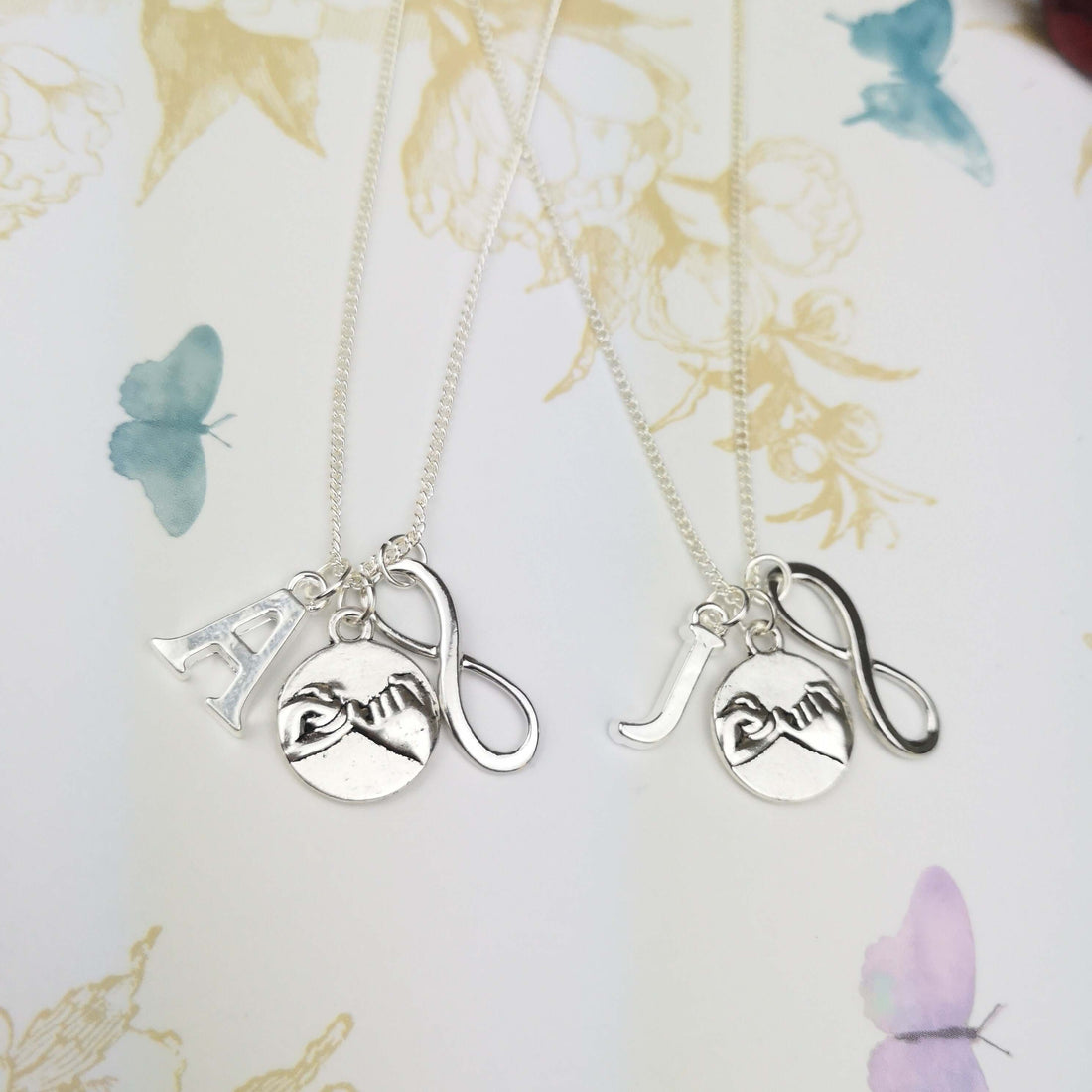 Pinky promise personalised necklaces set of 2