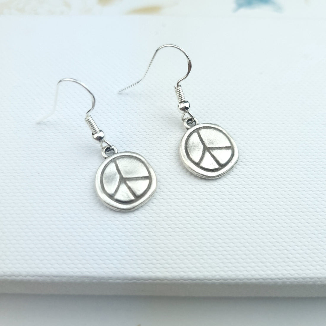 Peace Sign Drop Dangle Earrings