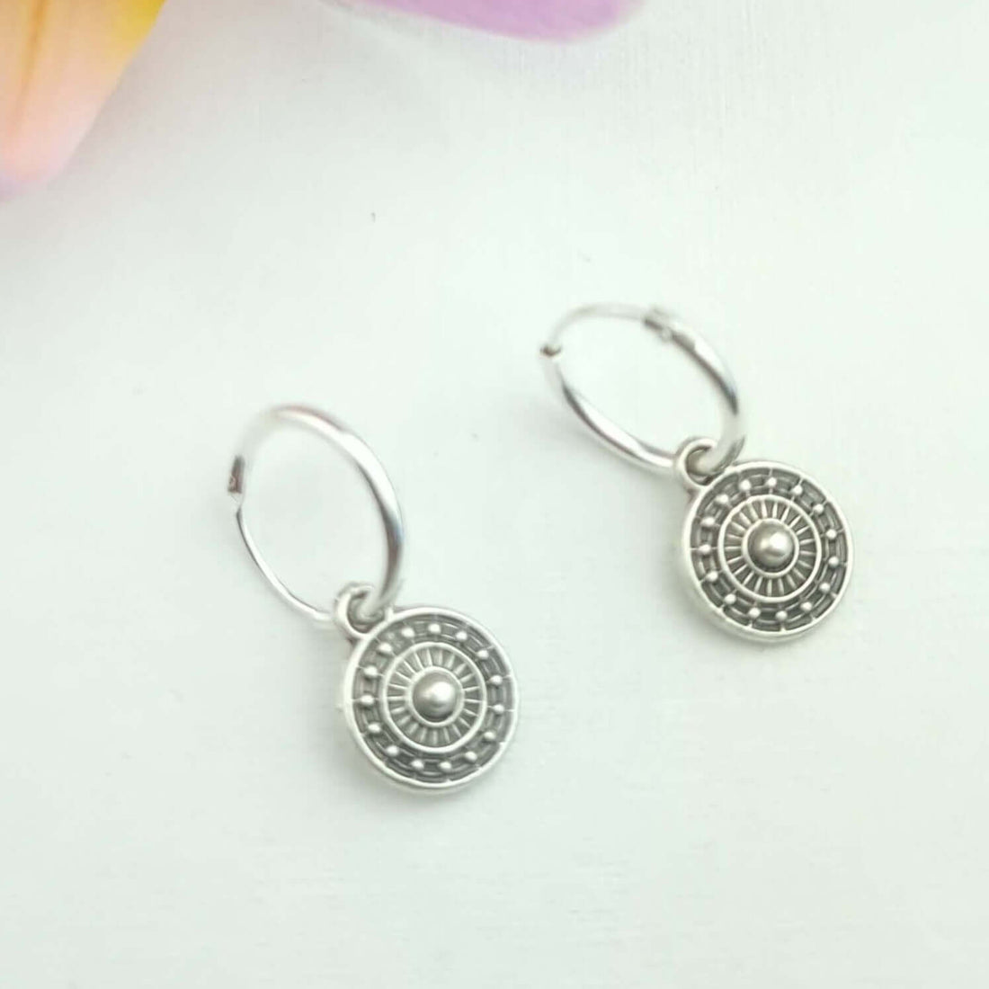 Boho huggie hoop earrings