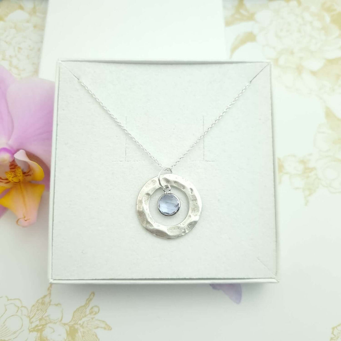 Sterling silver June birthstone necklace
