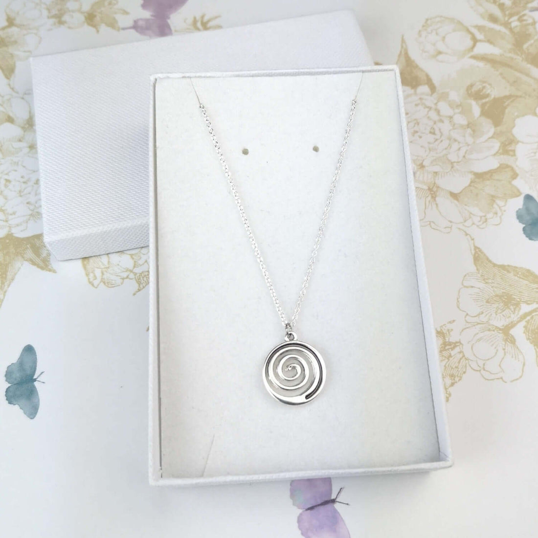 Sterling Silver Spiral Necklace