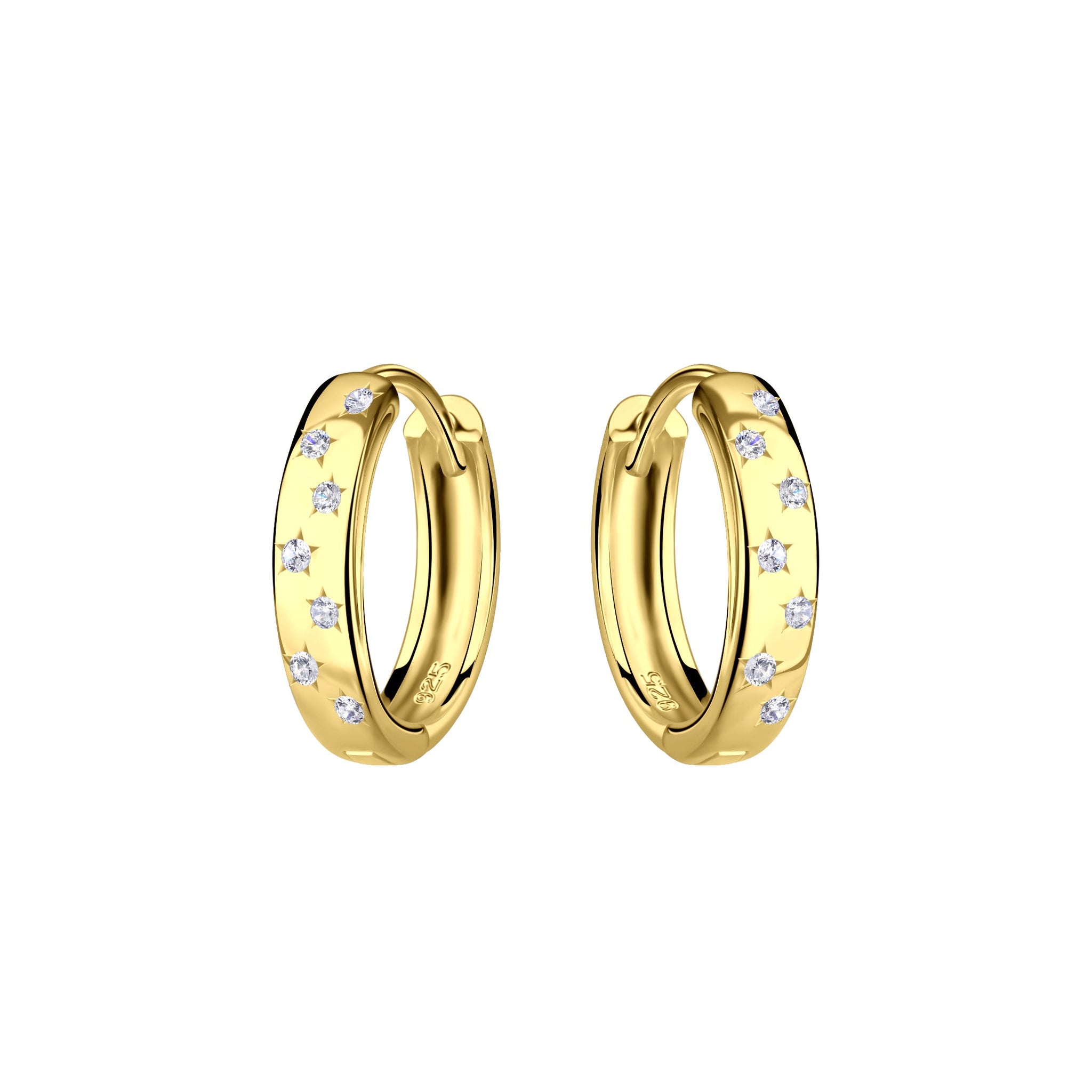 gold plated sterling silver huggie earrings 