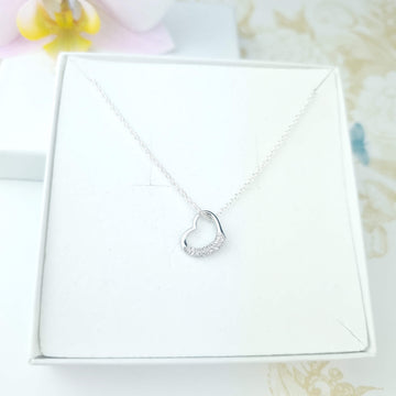 Sterling Silver Heart Necklace In A Gift Box
