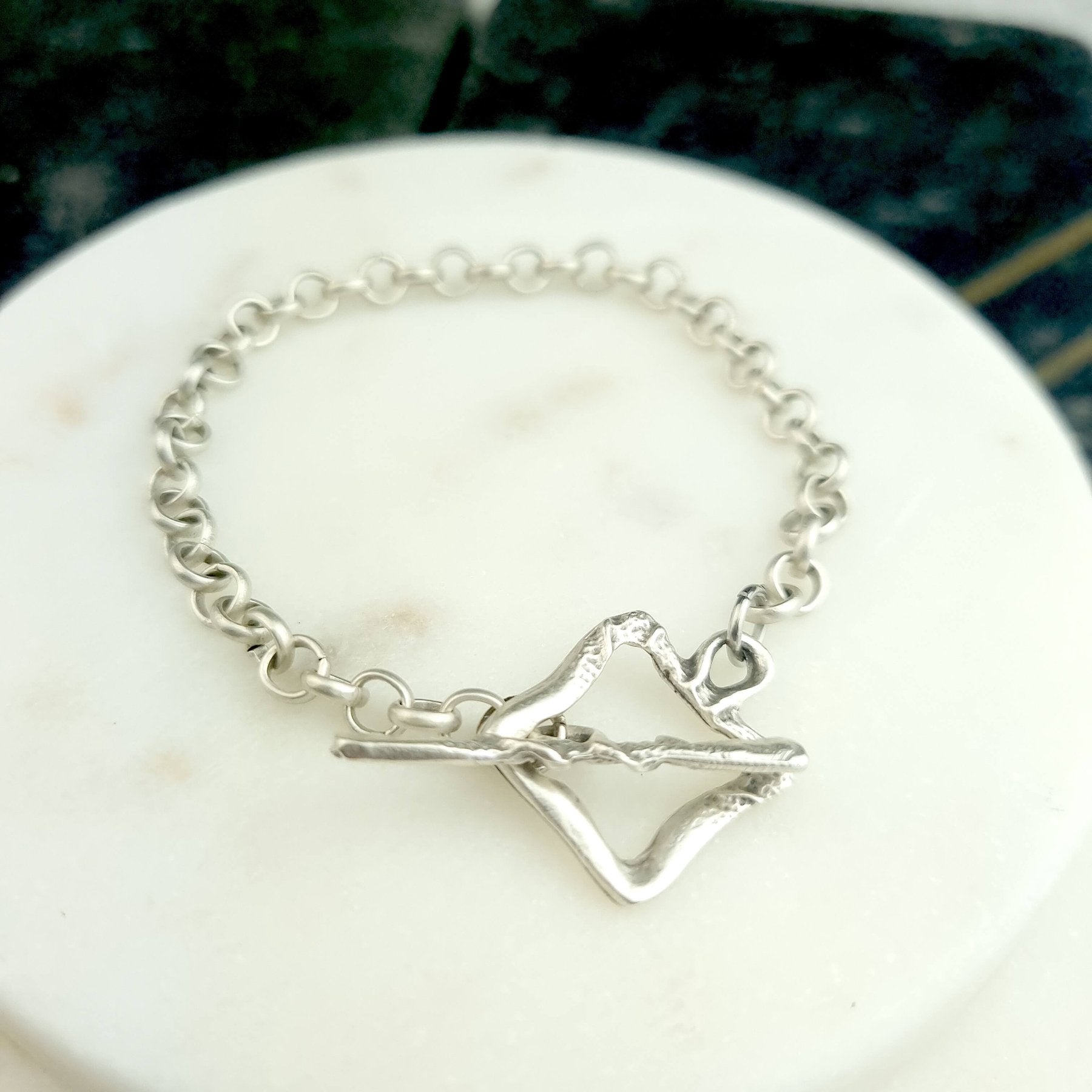 Sterling Silver Toggle Chunky Bracelet