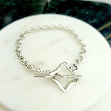 Sterling Silver Toggle Chunky Bracelet