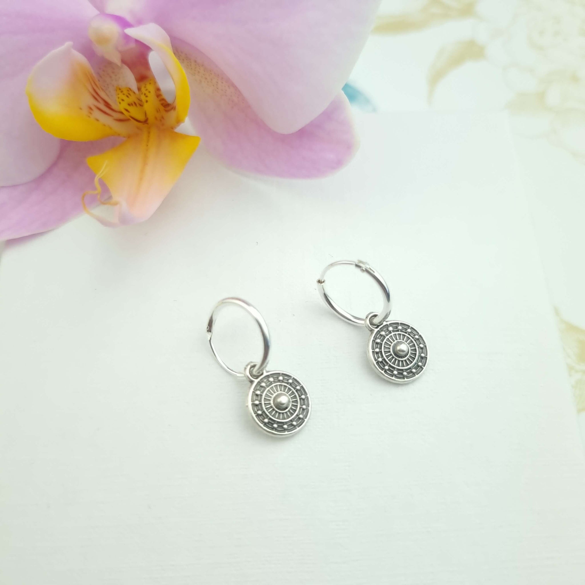 Huggie Hoop Coin Earrings