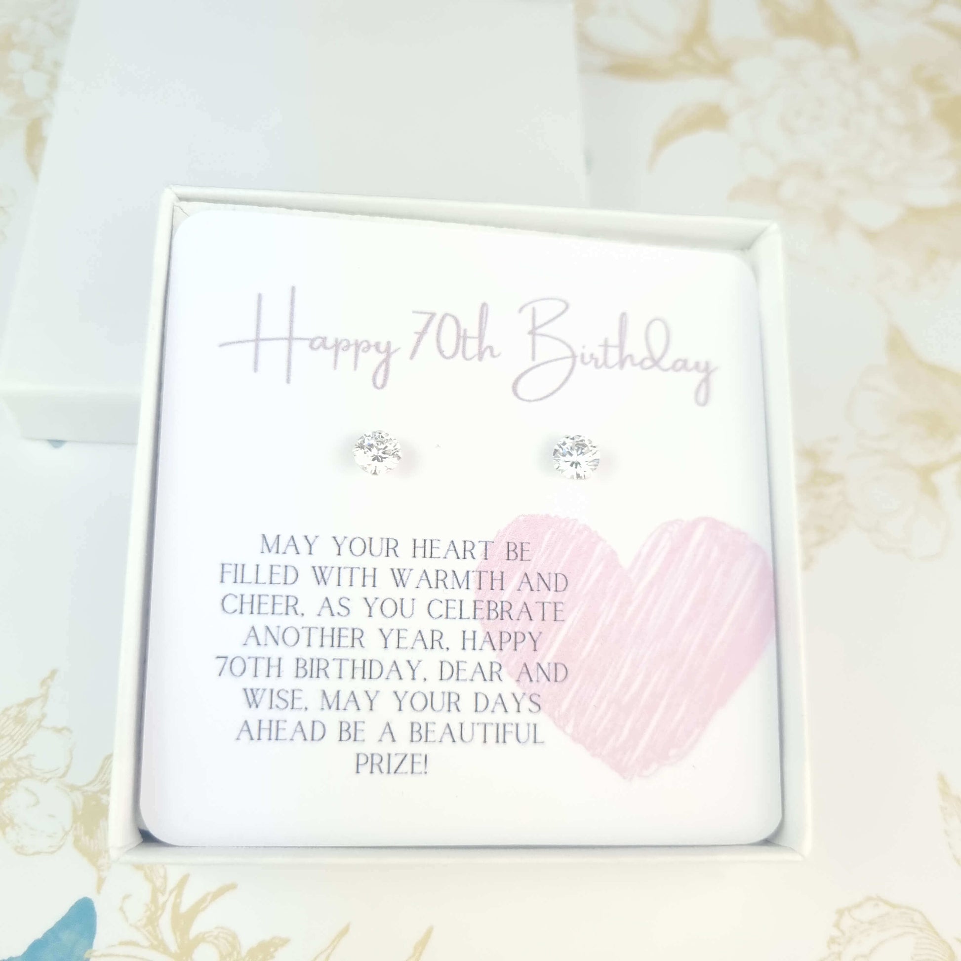 sterling silver stud earrings happy 70th birthday