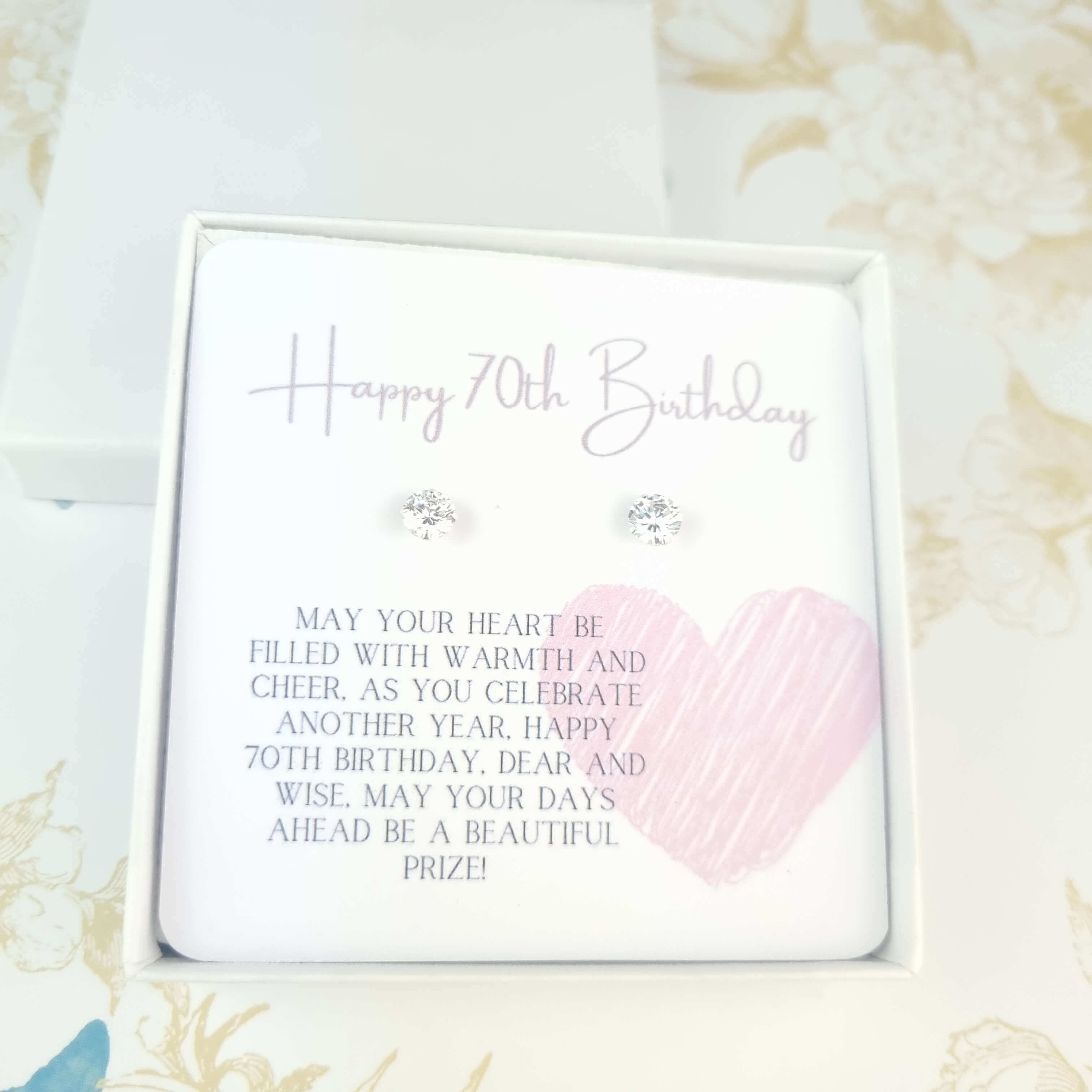 sterling silver stud earrings happy 70th birthday