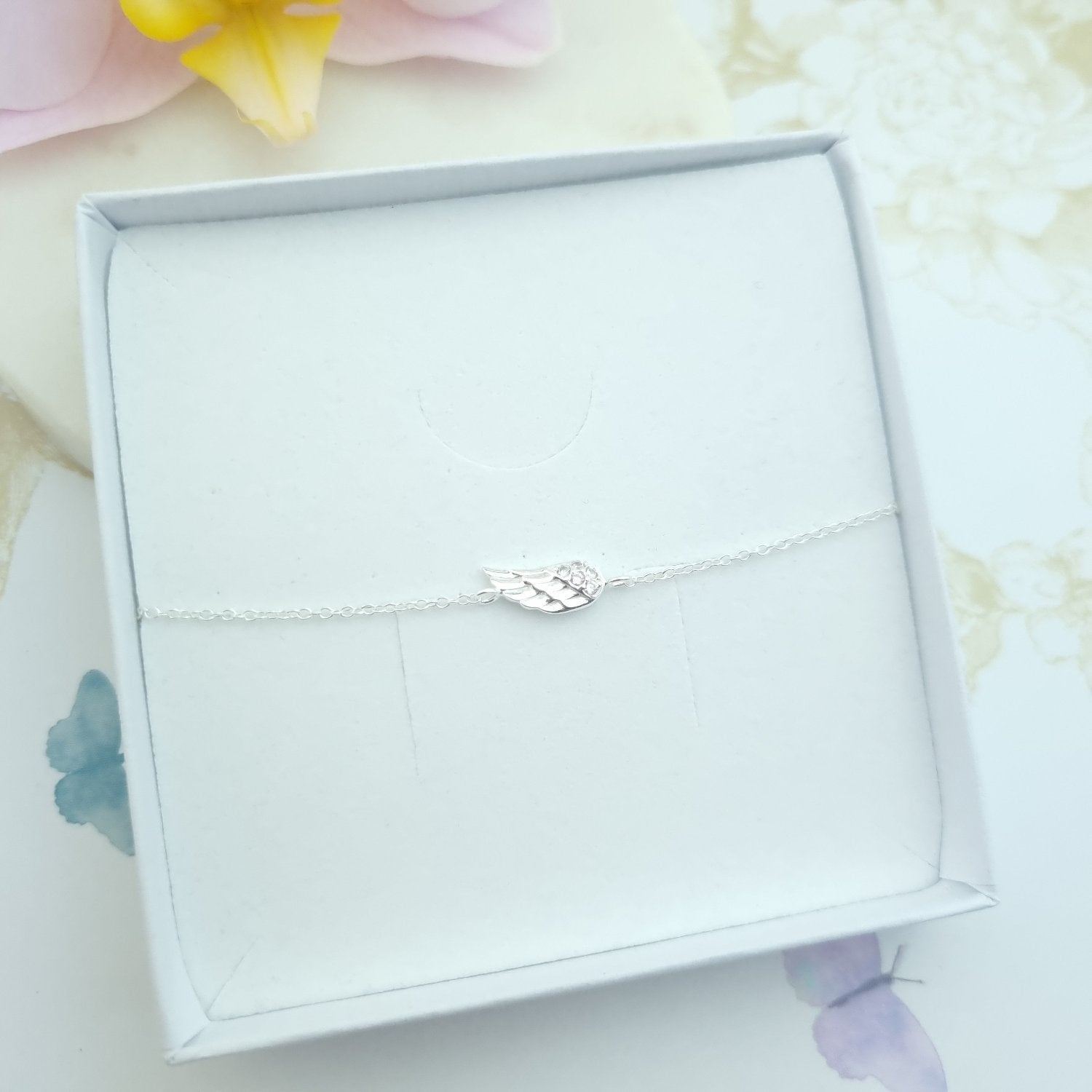 sterling silver angel wing bracelet