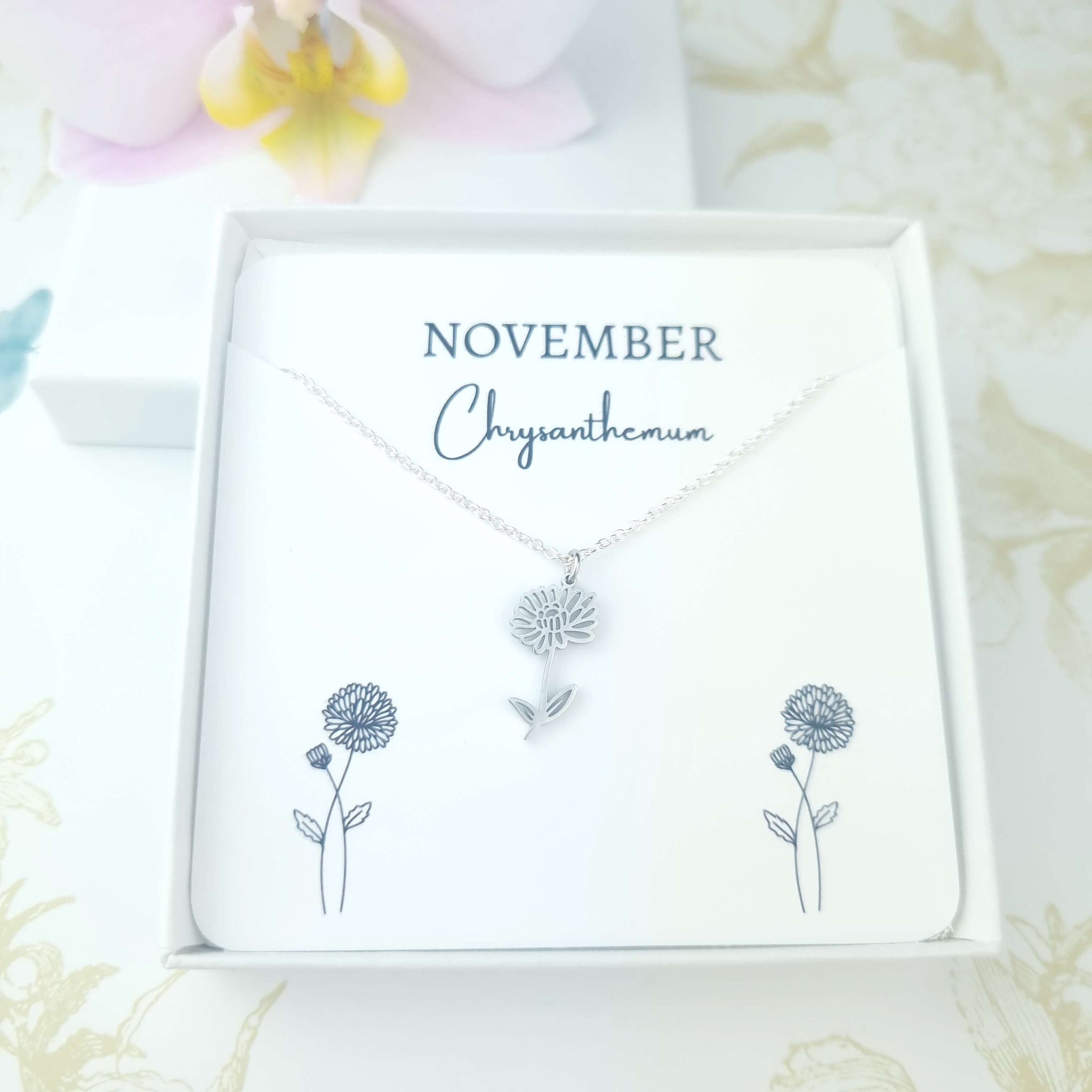 Birth Flower November necklace