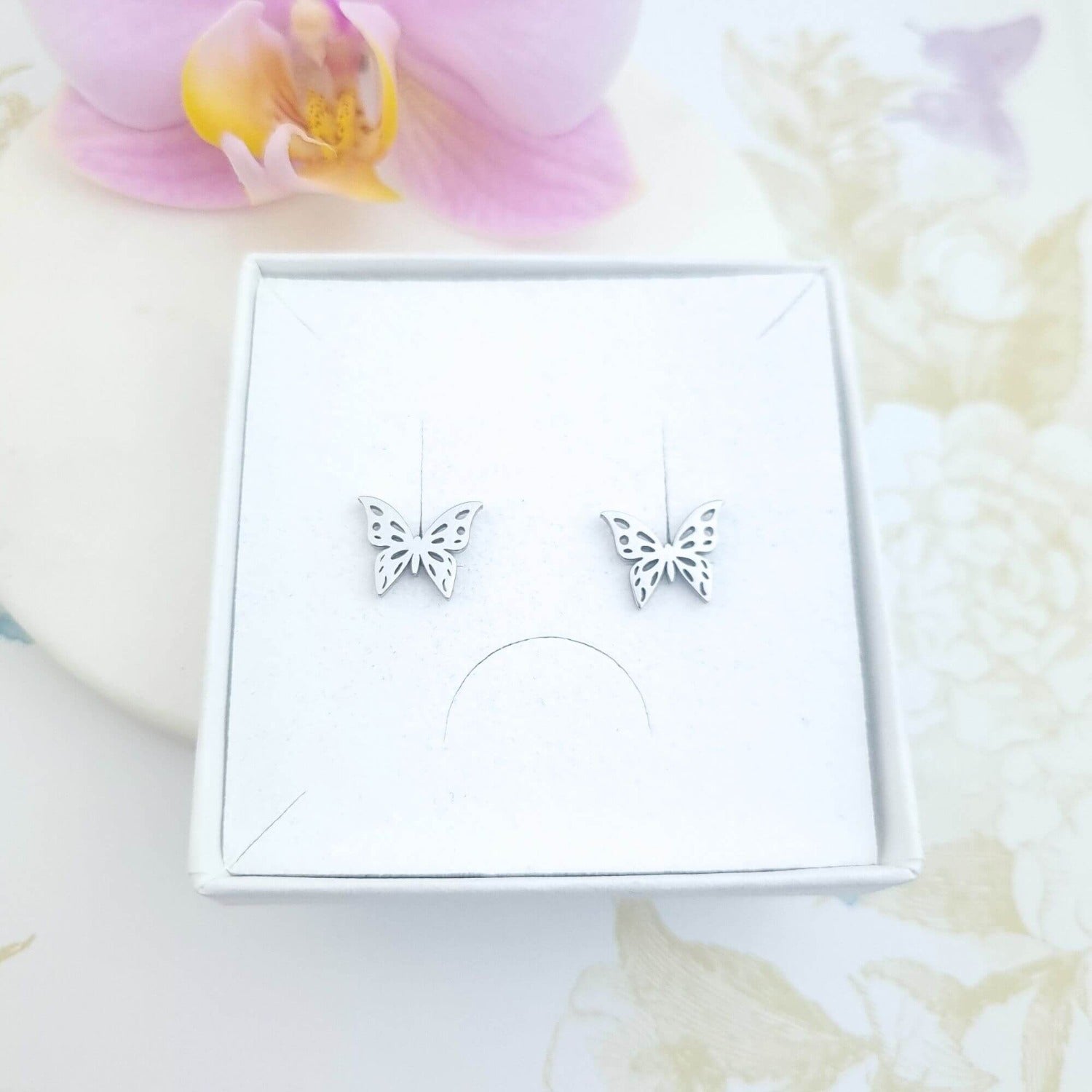animal butterfly stud earrings