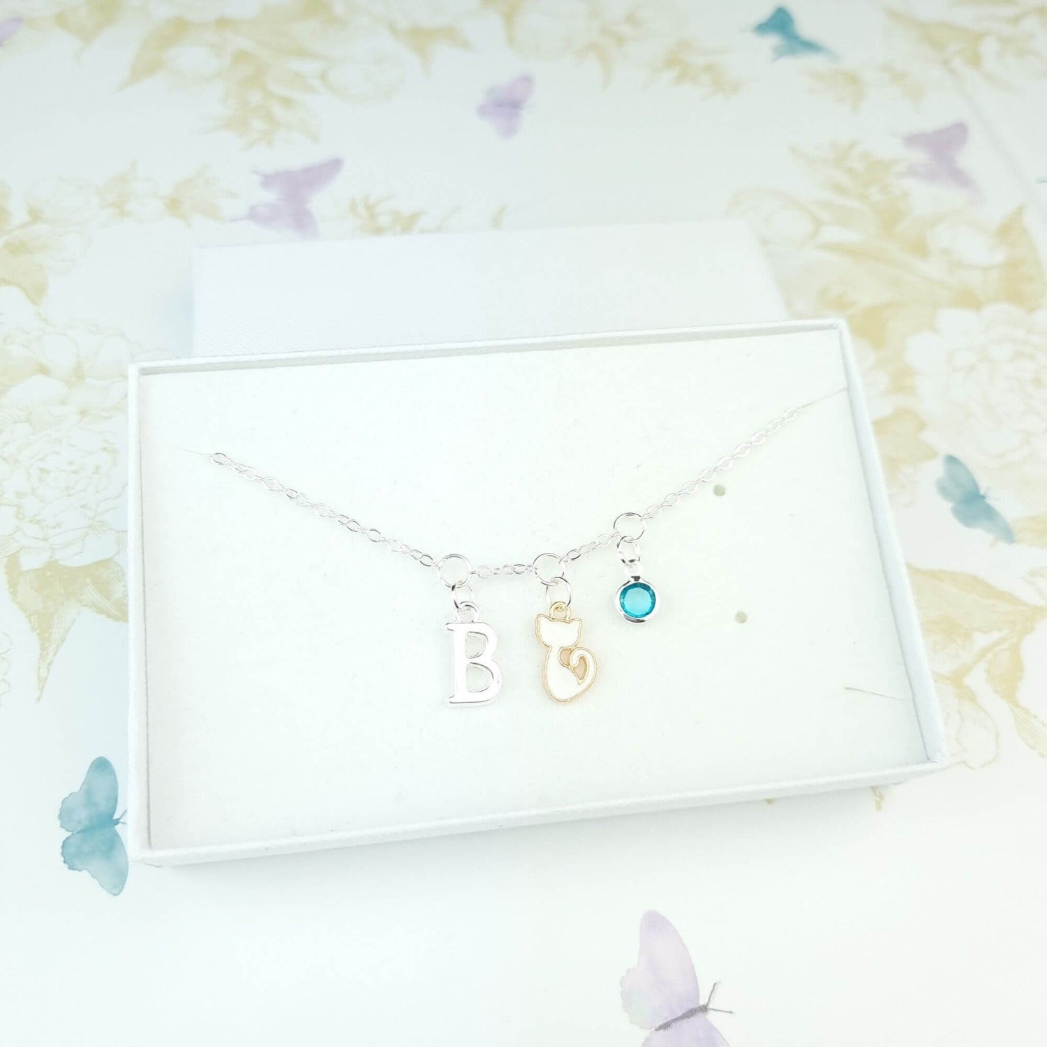 cat personalised silver bracelet