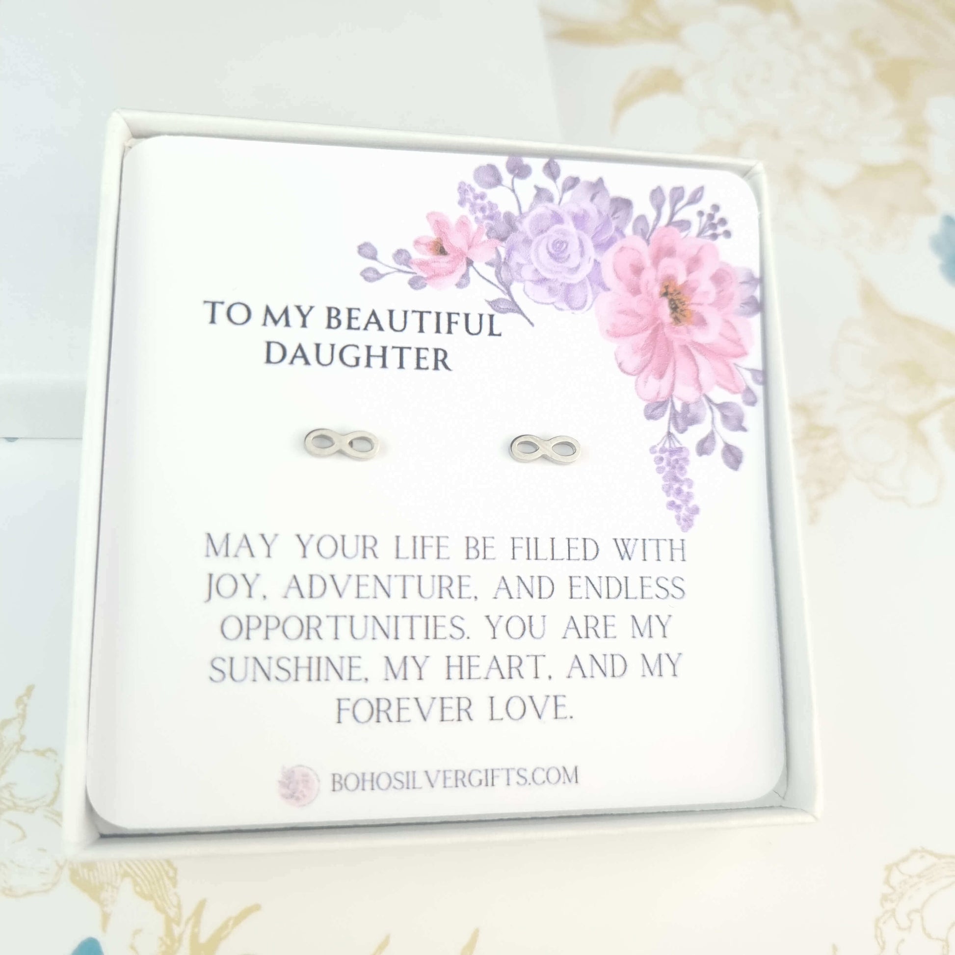 to my daughter daddy gift stud earrings