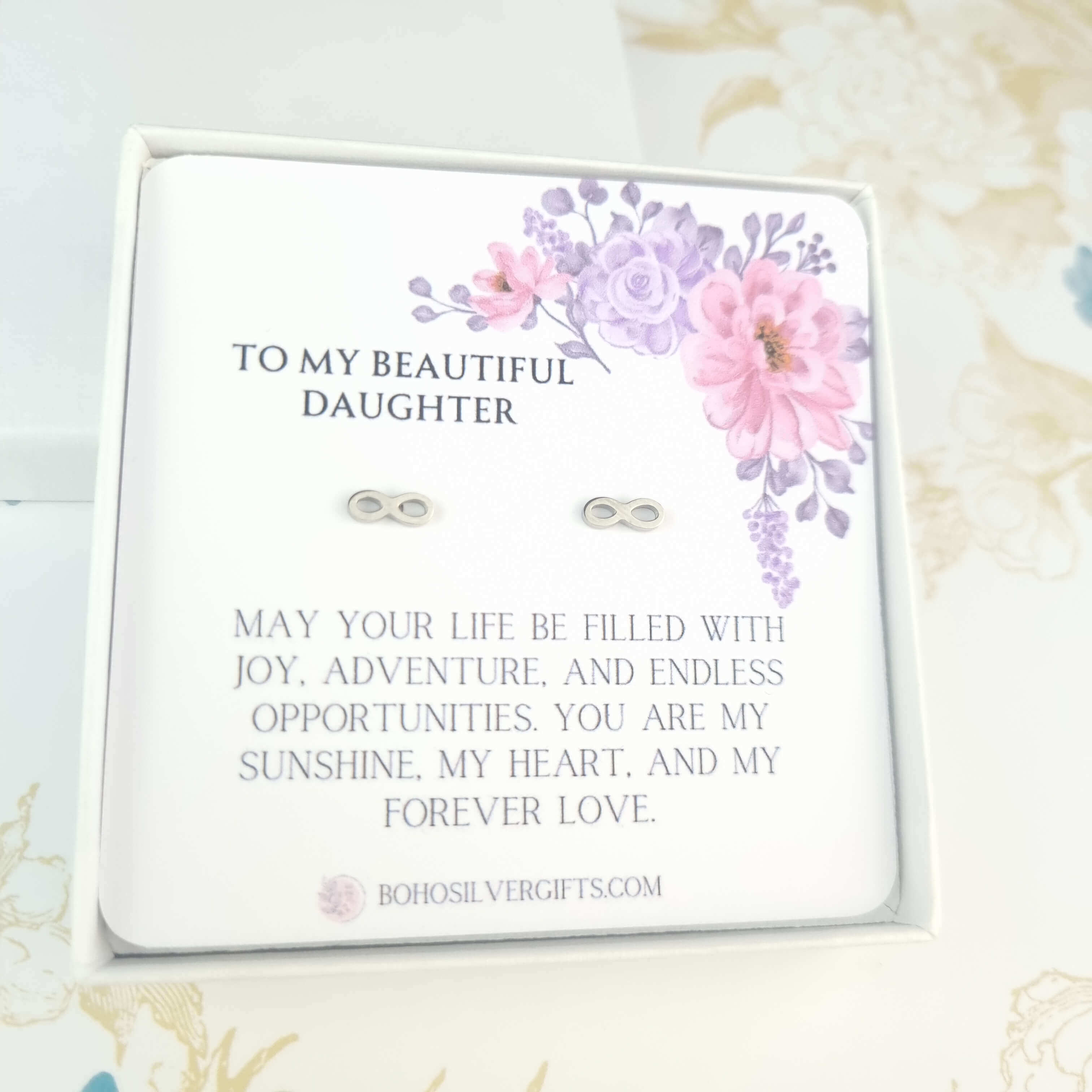 to my daughter daddy gift stud earrings