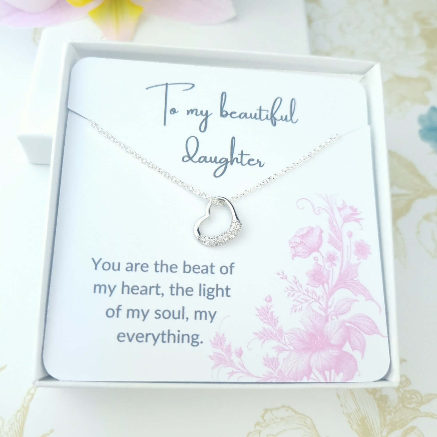 to my beautiful daughter necklace