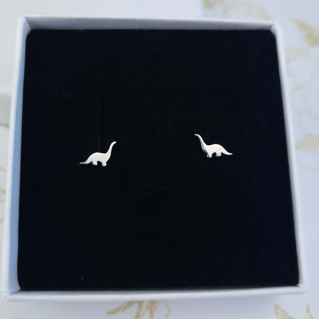 dinosaur stud earrings in sterling silver