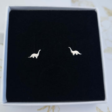 dinosaur stud earrings in sterling silver