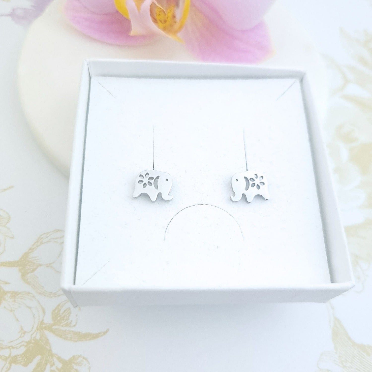 elephant stud earrings