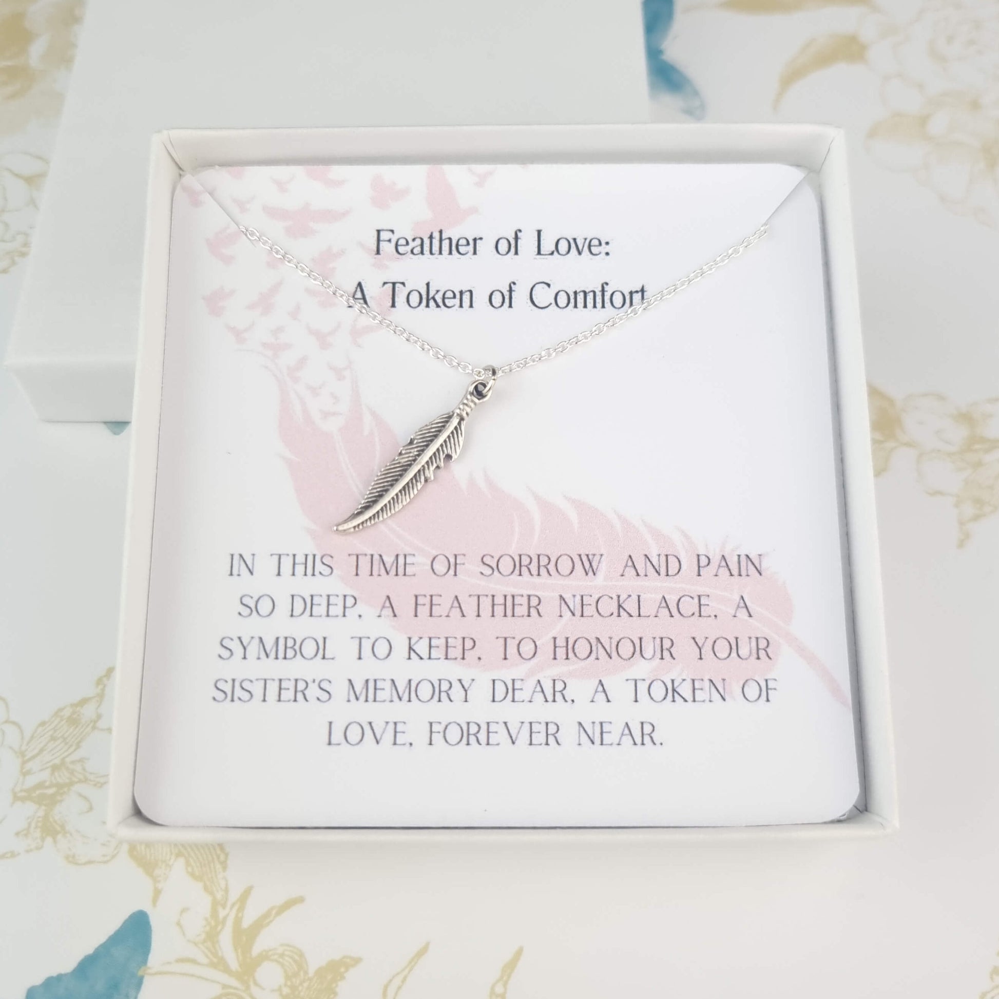 feather necklace memorial gift