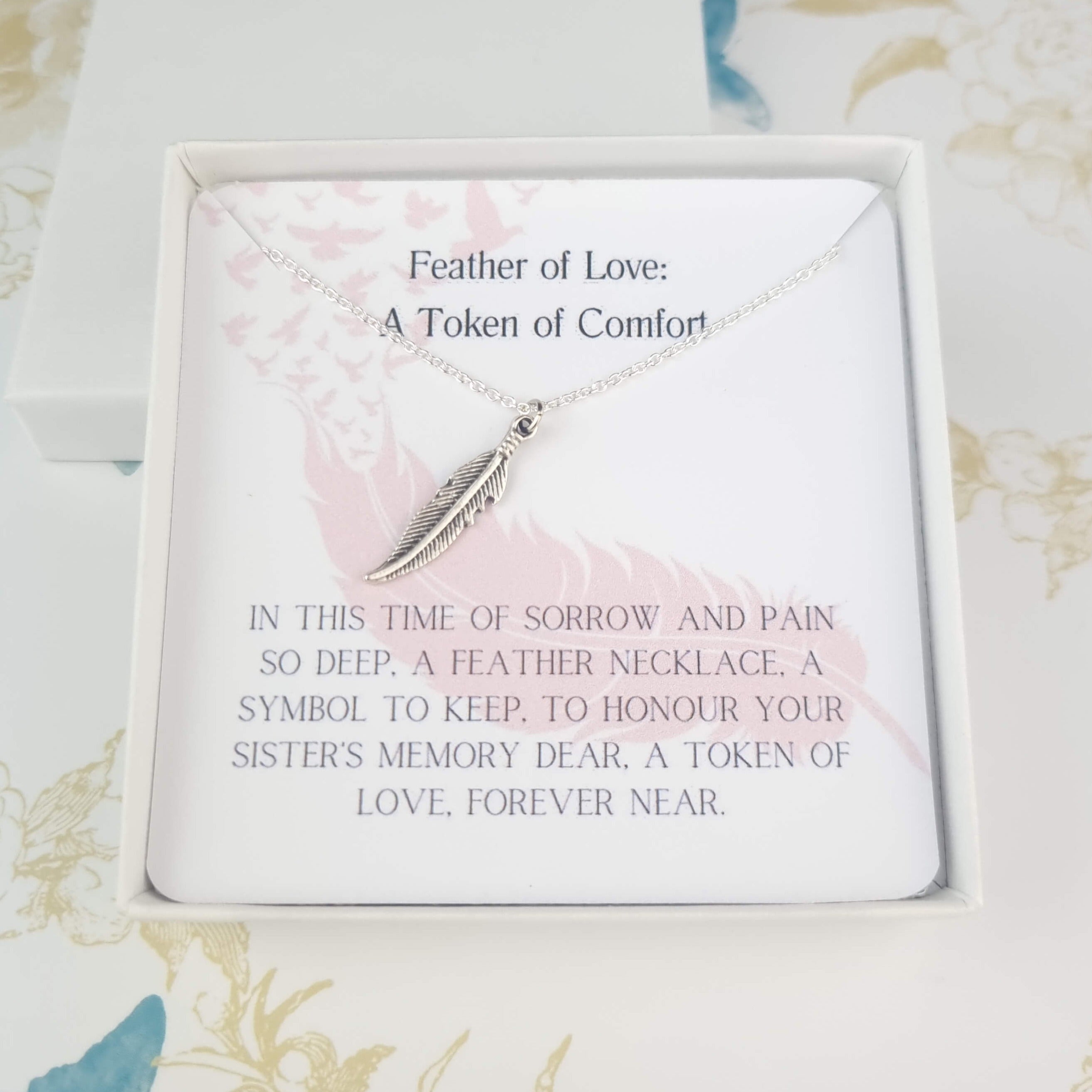 feather necklace memorial gift