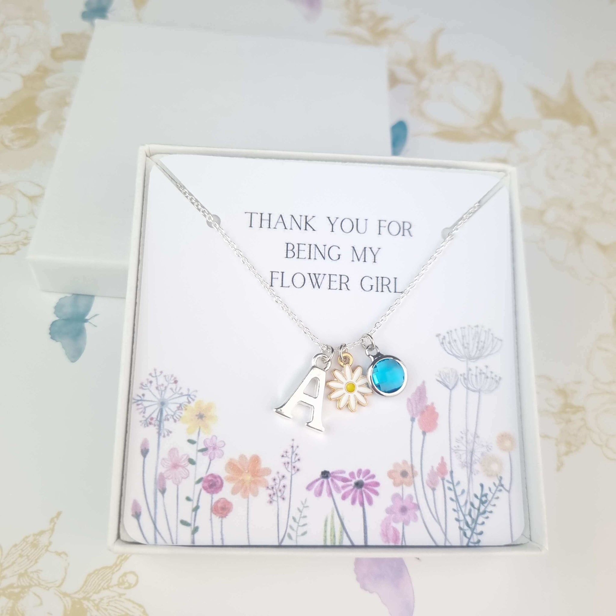 flower girl necklace card 
