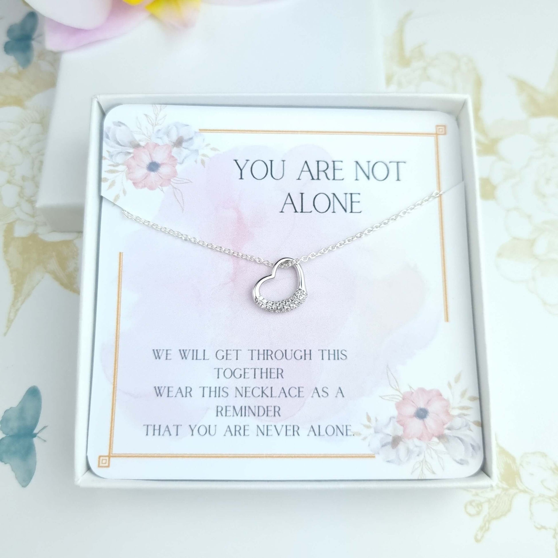 Get well gift, sterling silver heart necklace