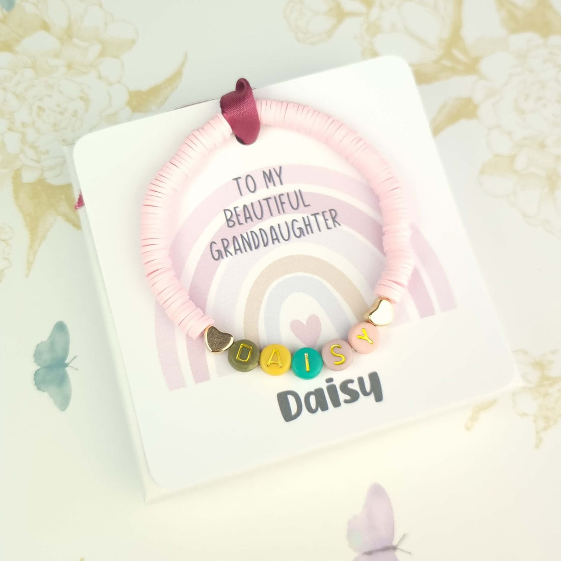 personalised name bracelet for granddaughter