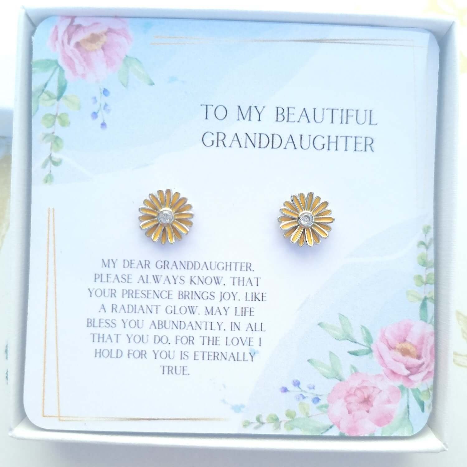Granddaughter gift sterling silver earrings
