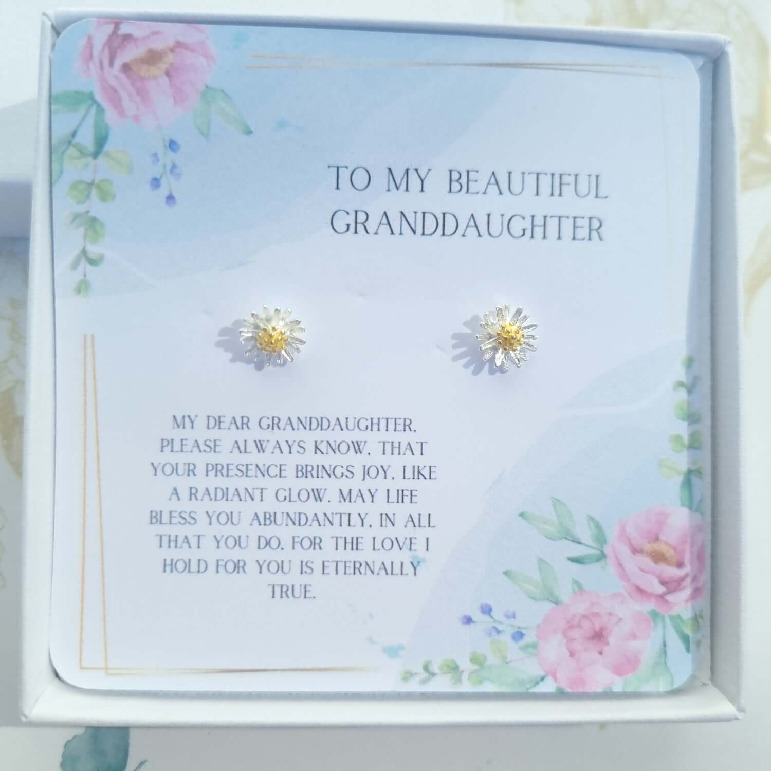 granddaughter gift daisy stud earrings