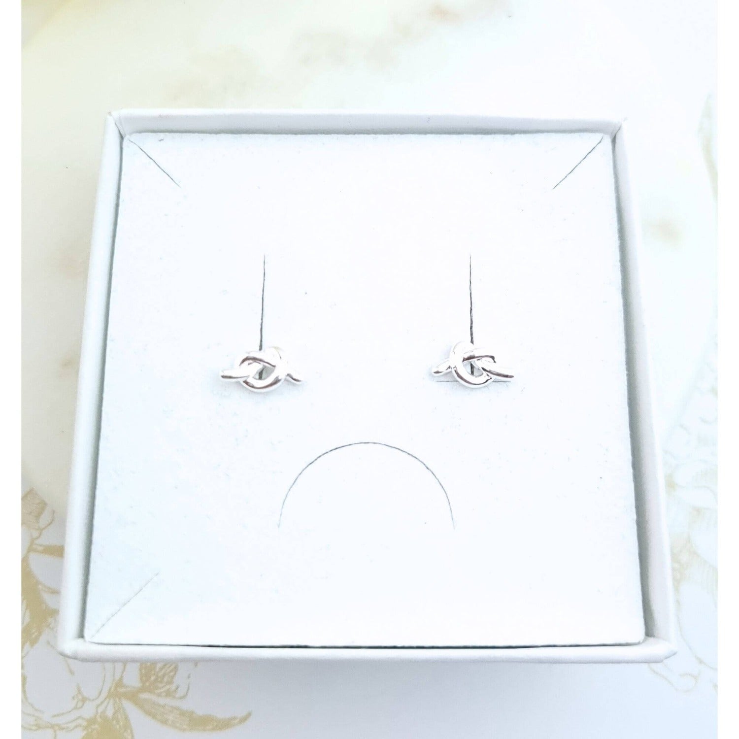 stud earrings love knot sterling silver