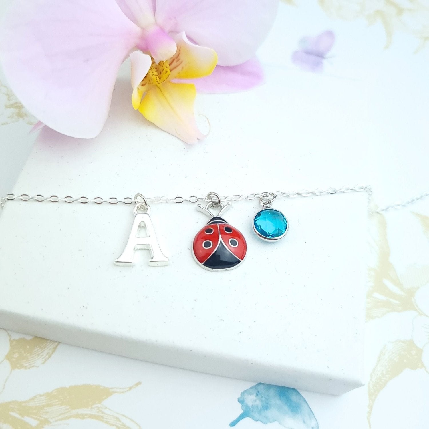 personalised ladybug bracelet