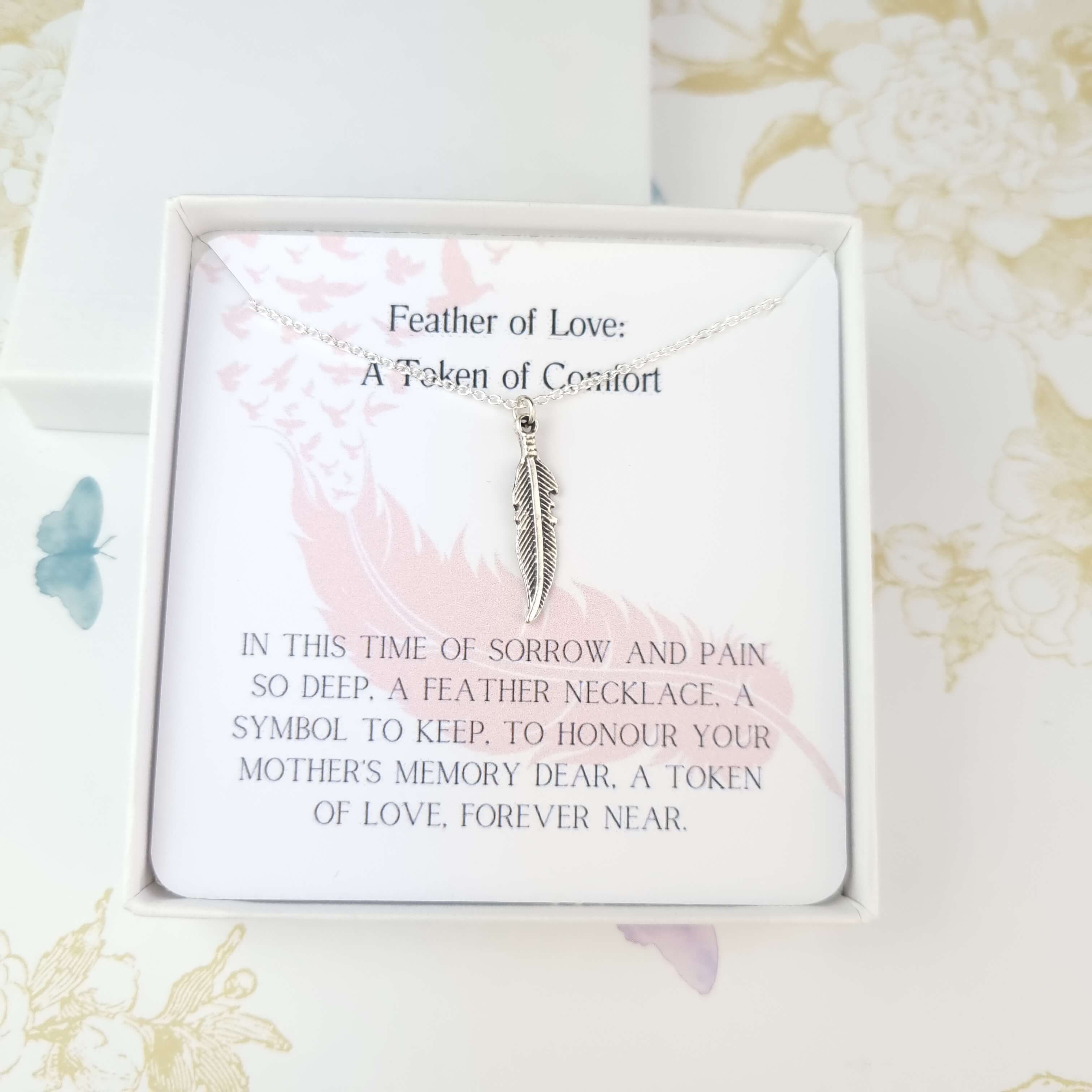 sterling silver necklace with poem for loss of mother gift